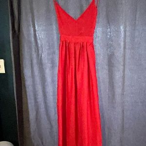 Floor-length Red Silk Dress